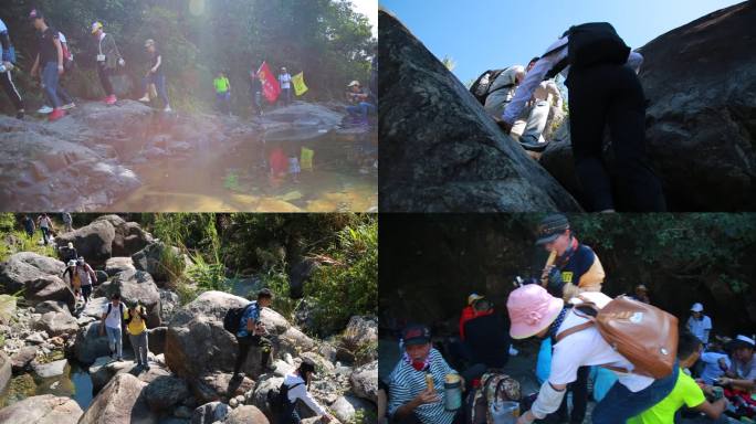 户外组团登山素材