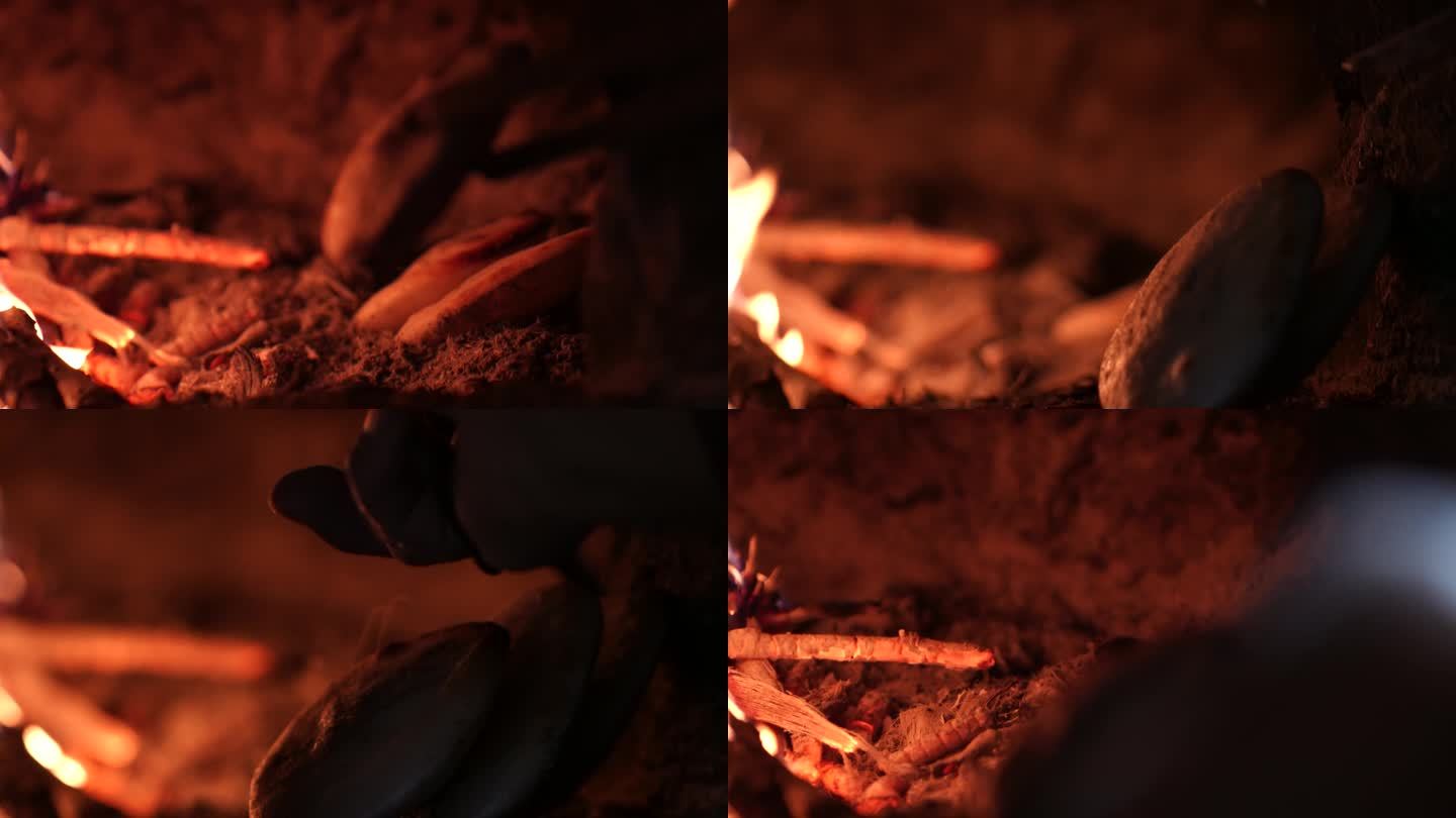 乡愁记忆农家传统美食小吃米糕泡粑柴火烧
