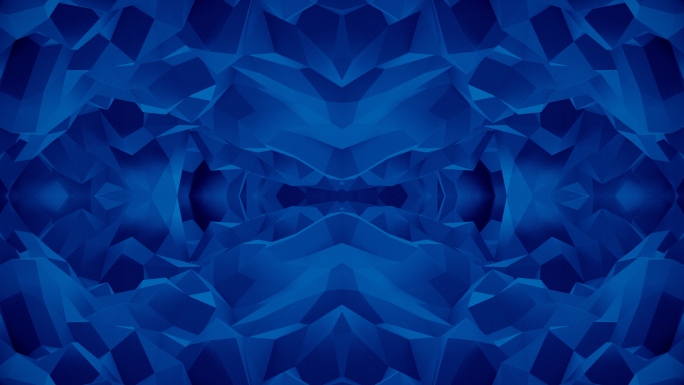 【4K时尚背景】深蓝分形镜像抽象几何图形