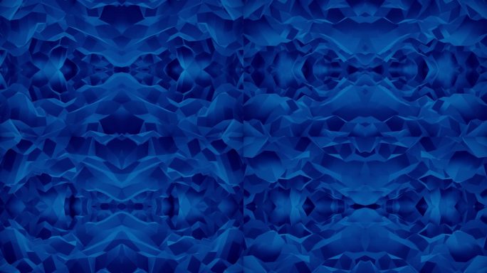 【4K时尚背景】深蓝分形镜像抽象几何图形