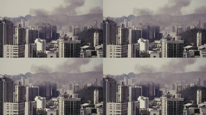 高清实拍 城市高楼起火 火灾视频素材