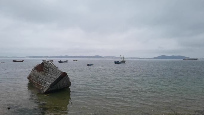 海边沉船 渔港