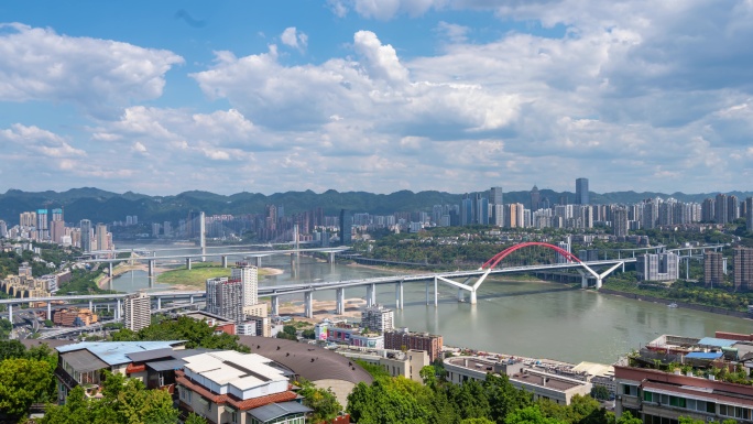 重庆城市菜园坝大桥8k素材延时