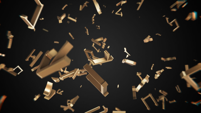 【原创】暗金色文字汇聚e3d片头ae模板