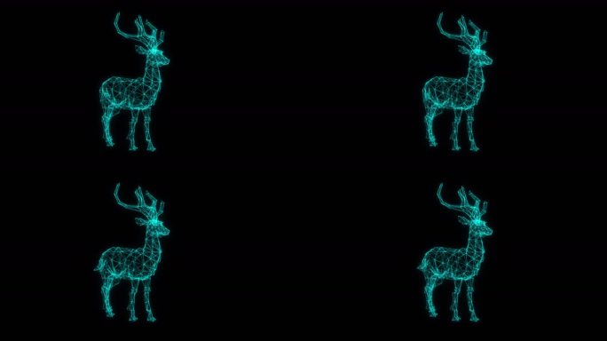 唯美麋鹿 中国鹿 粒子鹿 全息投影