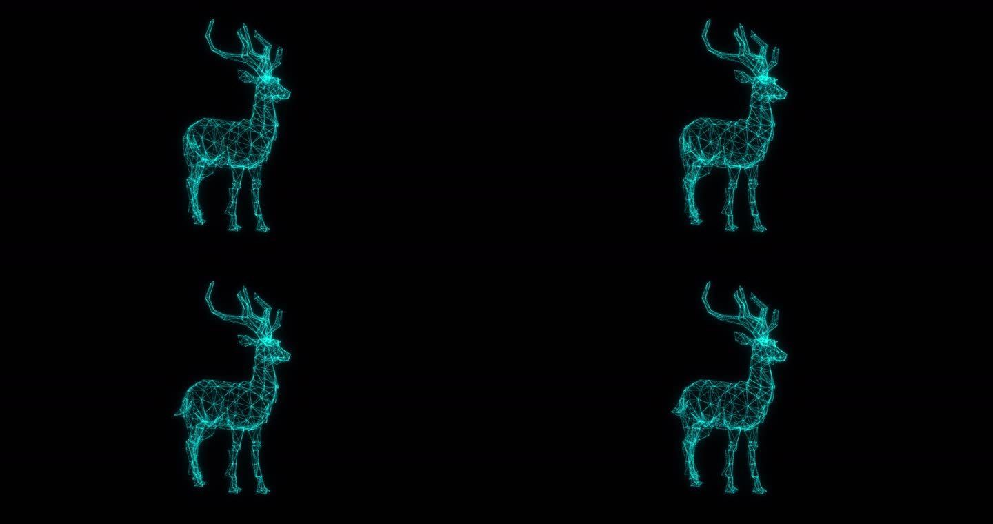唯美麋鹿 中国鹿 粒子鹿 全息投影