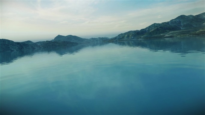 三维 地产动画 湖面 水珠 意境 江湖景