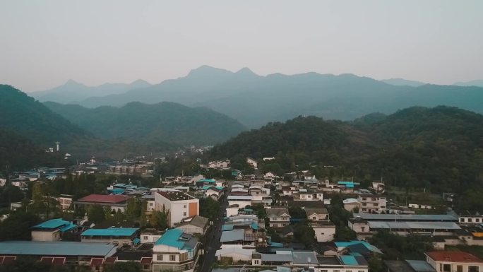 乡村振兴鸟群飞过新农村