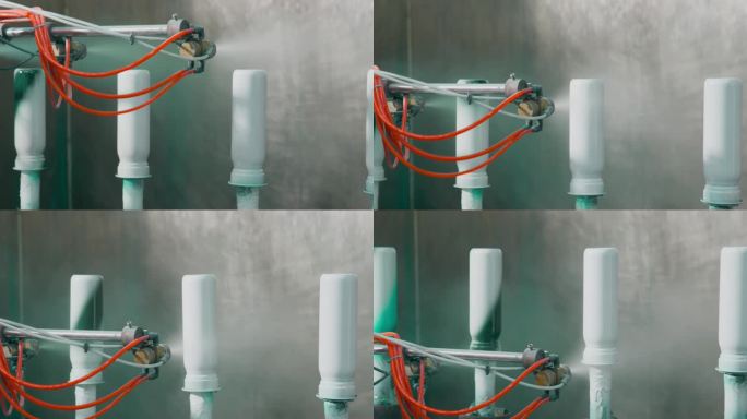 4k工厂自动化流水线产品喷漆涂色