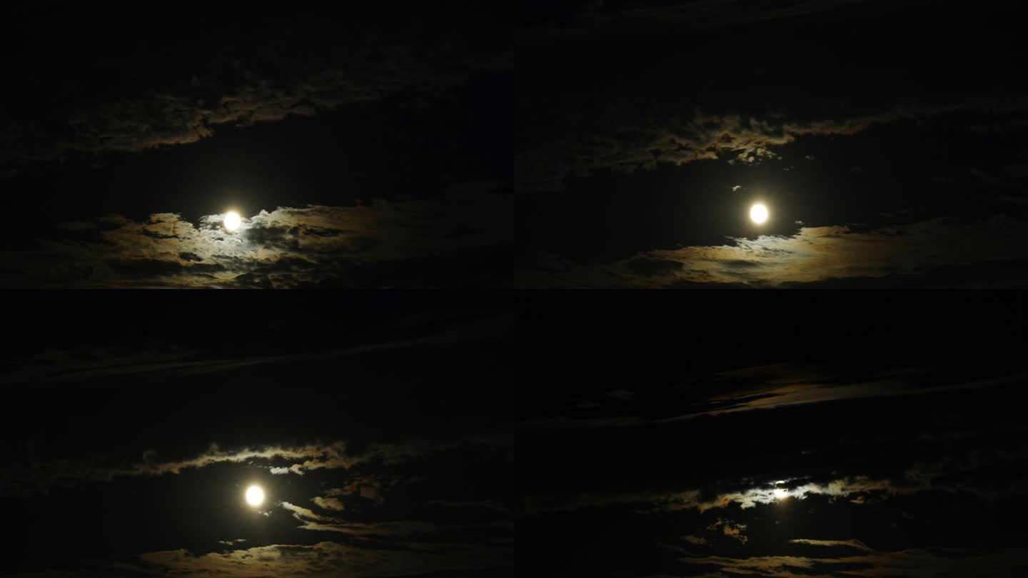 4K月夜云云彩彩云追月