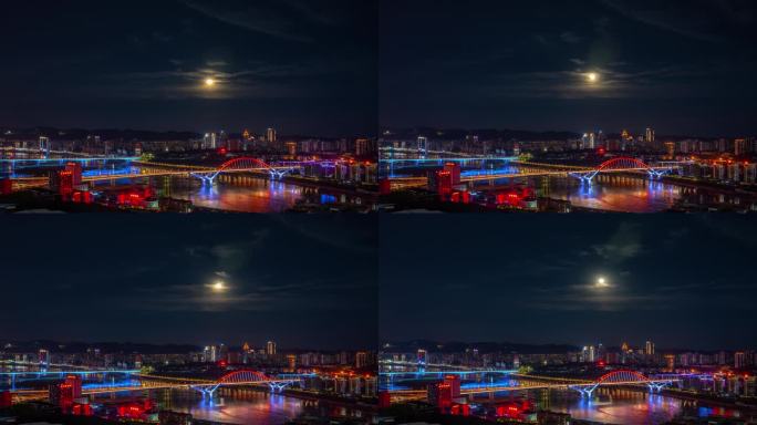 月光下的重庆城市
