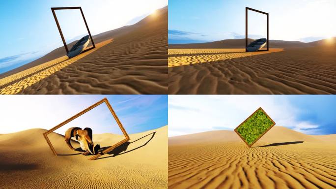 4K创意环保沙漠写意超现实画风