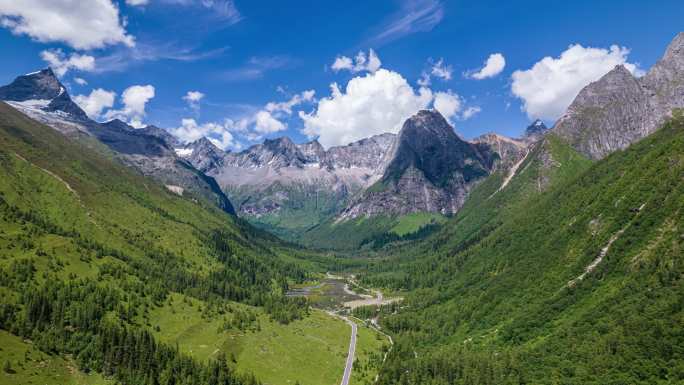 四姑娘山4A风景区风光航拍延时