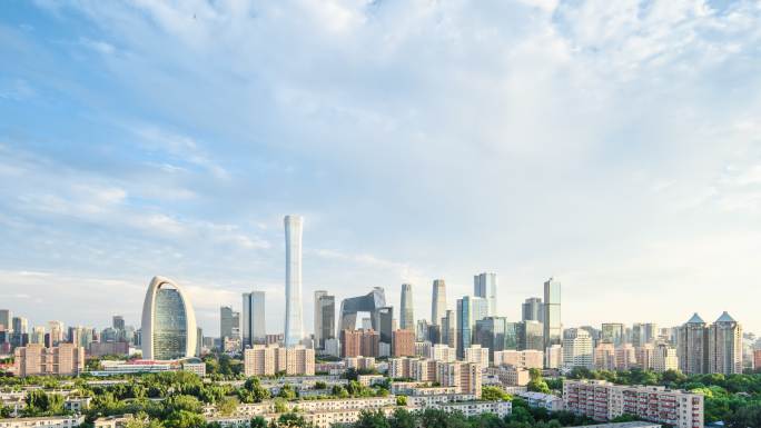 【原创】北京国贸CBD建筑群蓝天白云延时