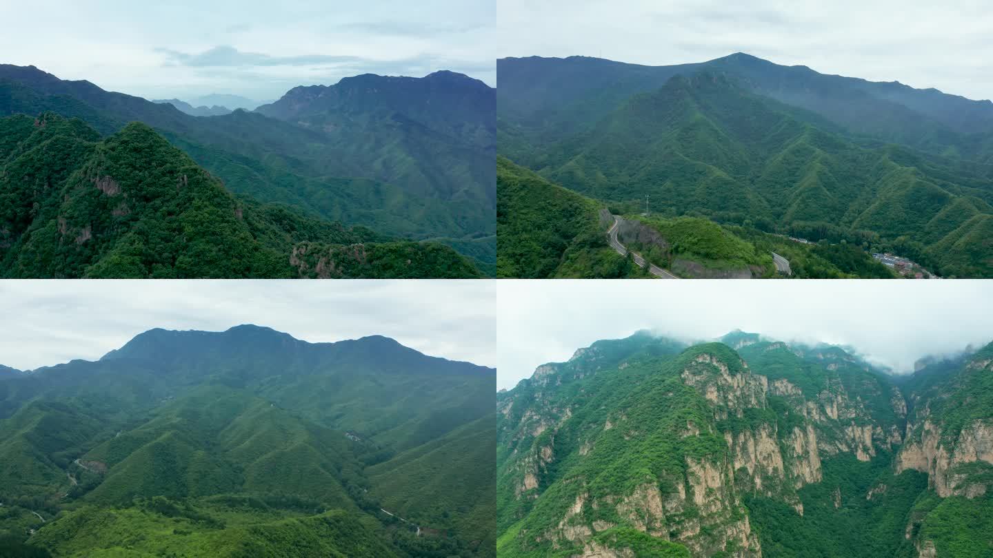 航拍北京门头沟百花山