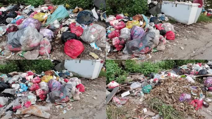 乡村垃圾成堆卫生环境垃圾堆遍地垃圾脏乱差