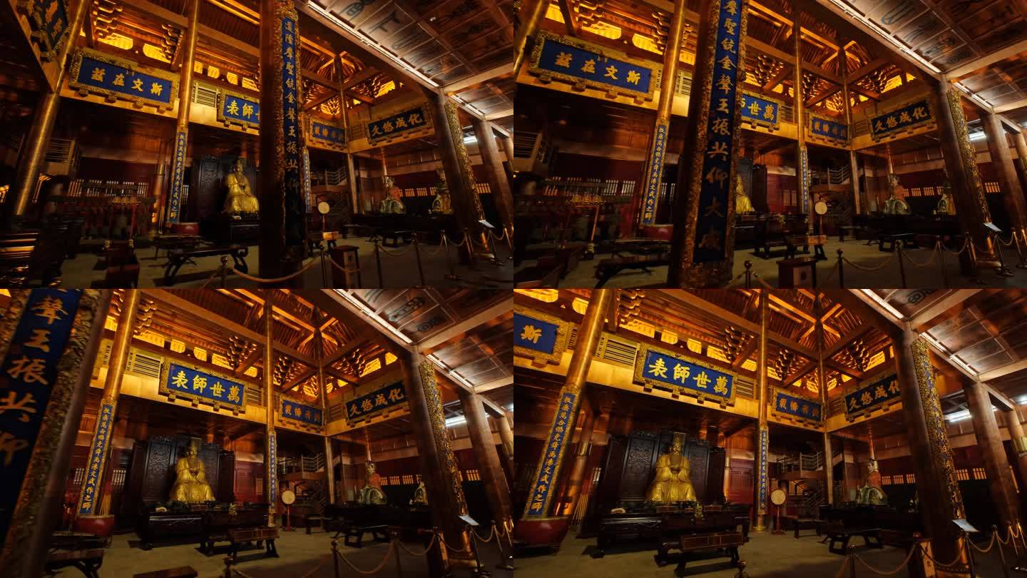 广西柳州文庙孔庙孔子雕像内部内景