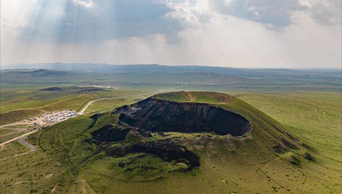 内蒙古乌兰哈达火山群航拍延时5K