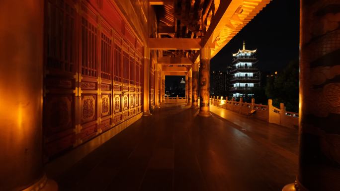 中式古建筑宫殿大殿走廊长廊
