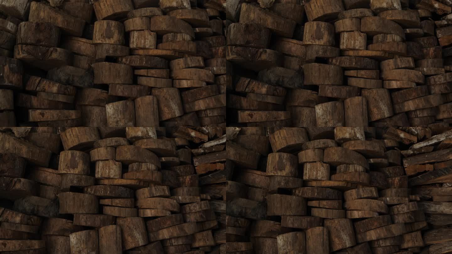 柴窑的柴堆