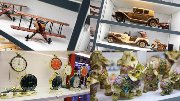 4K古董木制品艺术玩具模型组镜