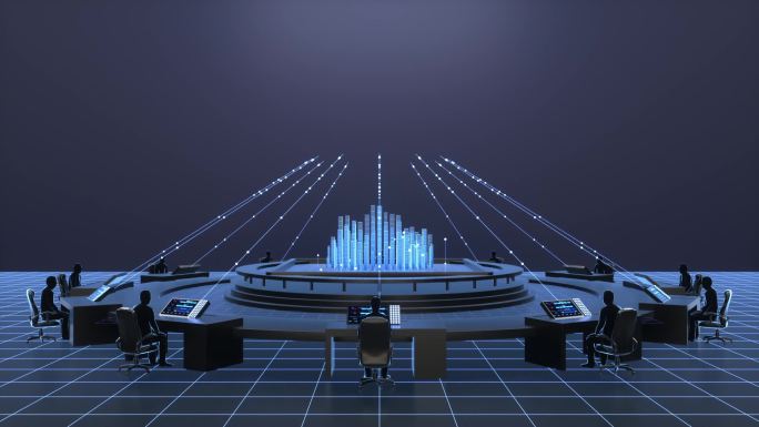 人工大脑和未来城市智能控制中心C4D动画