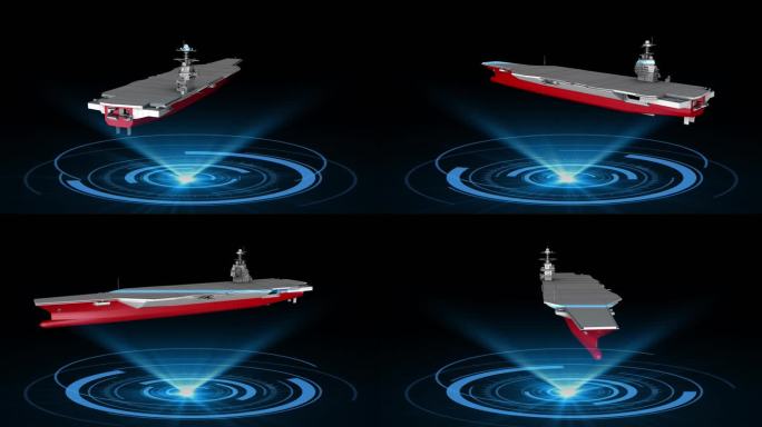 全息投影航母动画素材带通道