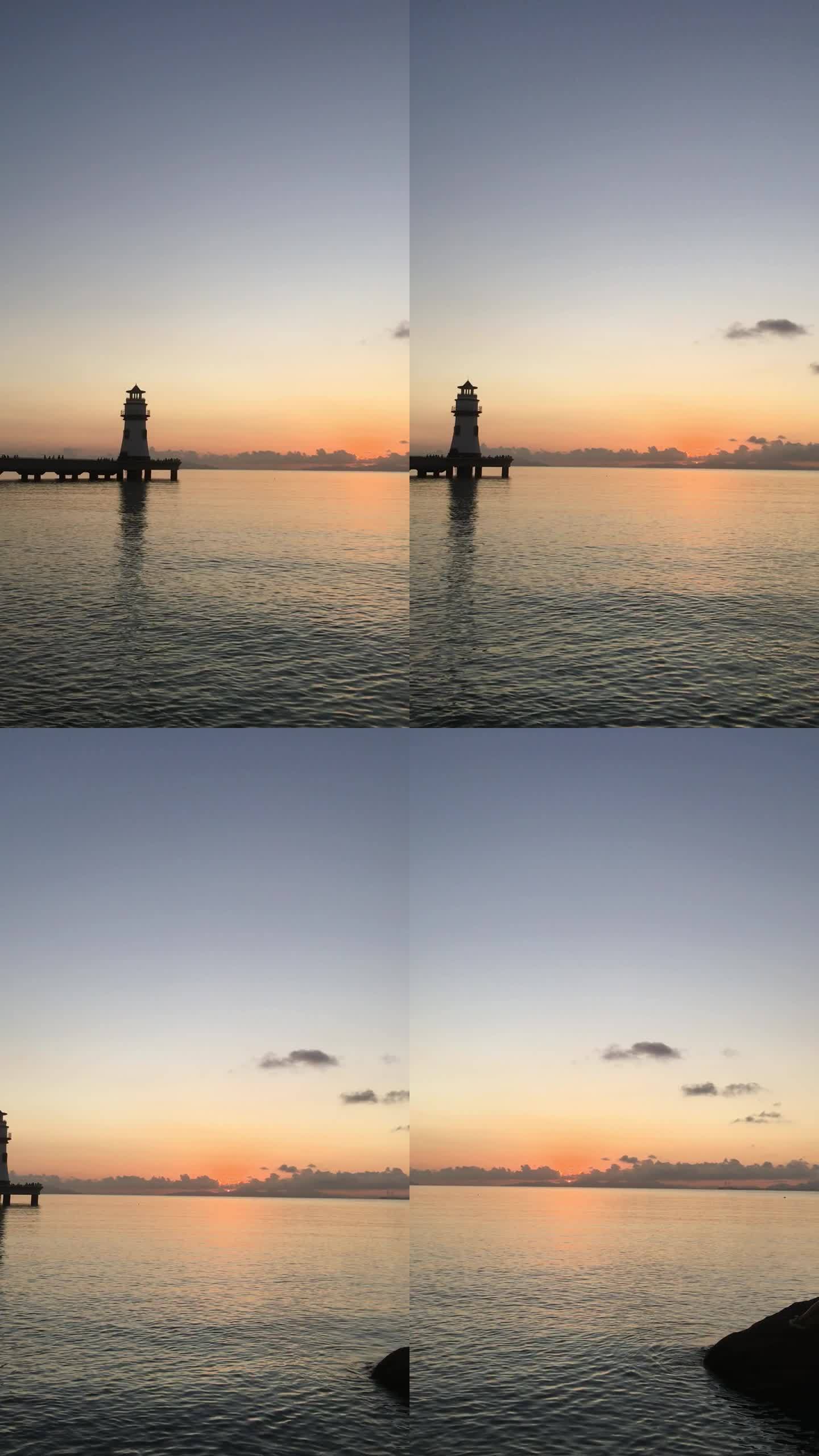 珠海爱情邮局灯塔日出珠海海滨泳场