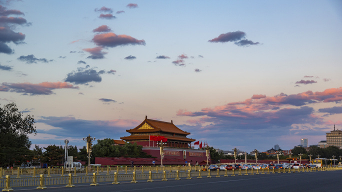 天安门夜景4k延时摄影