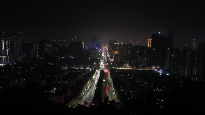 珠海迎宾路夜景城市夜景延时摄影珠海板樟山