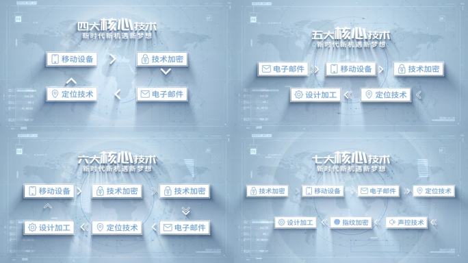 科技分类文字AE模板