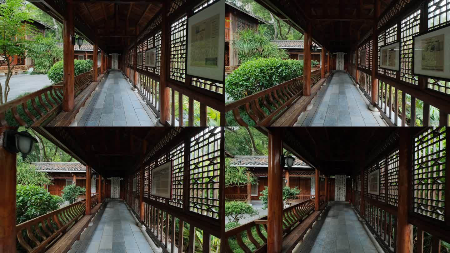 中式古建筑 木楼 长廊 走廊