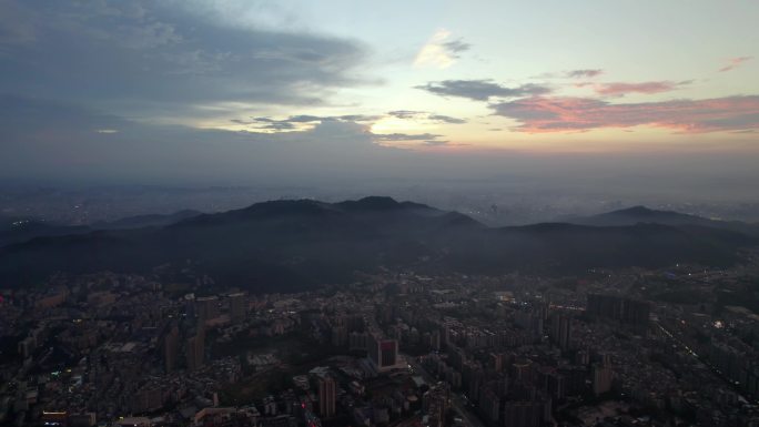 广州银坑岭火炉山朝阳夕阳清晨云雾火炉山