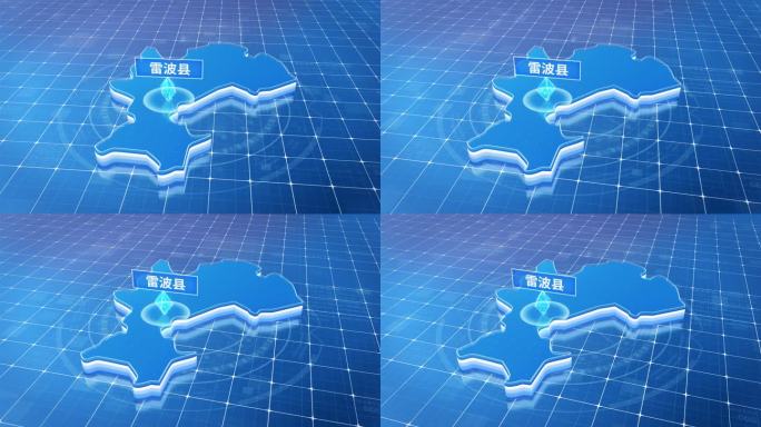 雷波县蓝色科技感定位立体地图