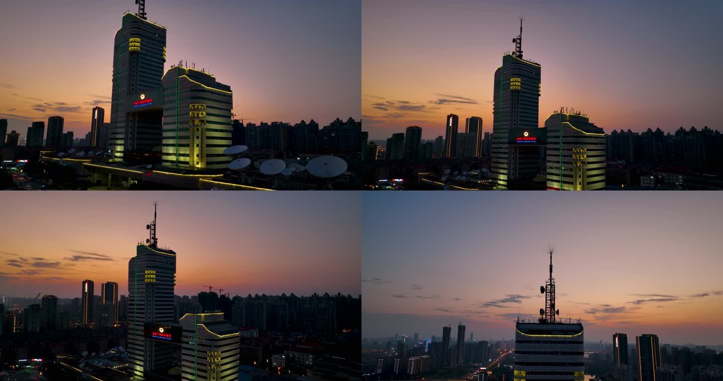5K航拍夕阳下的湖南电视台大楼5