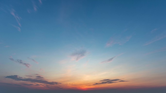 纯天空日出朝阳朝霞霞光天黑到天亮延时