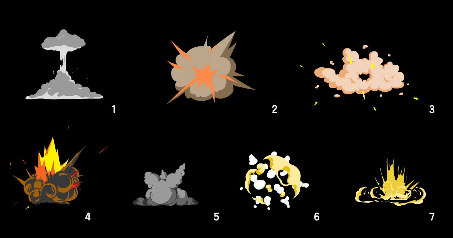 7个卡通爆炸【带通道】