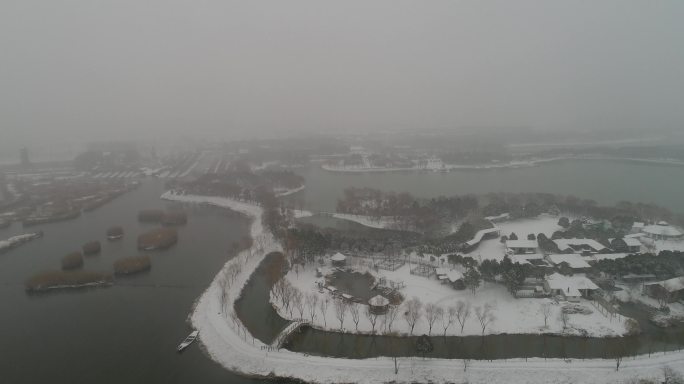 盐城大纵湖雪景