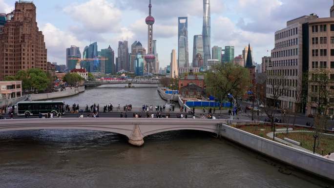 上海外白渡桥乍浦路外滩素材