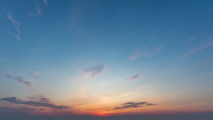 纯天空日出朝阳朝霞霞光天黑到天亮定焦延时