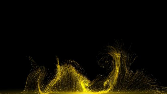 金色唯美抽象粒子（透明通道）