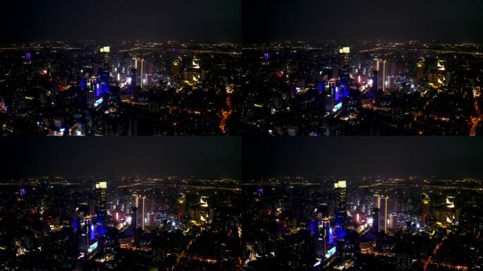 江苏省南京市夜景城市风光航拍