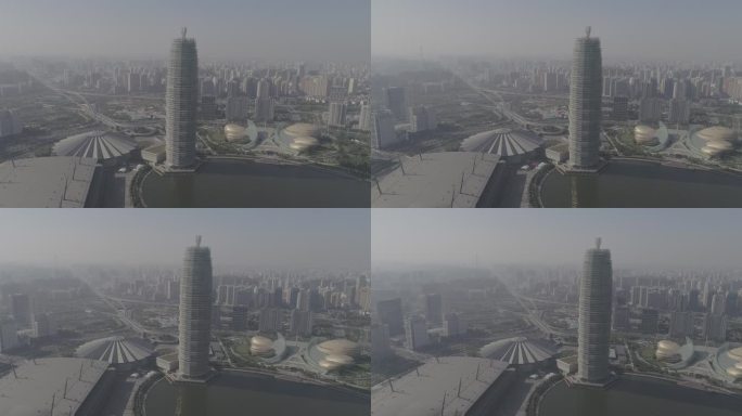 郑州东区CBD航拍4KD- LOG原素材