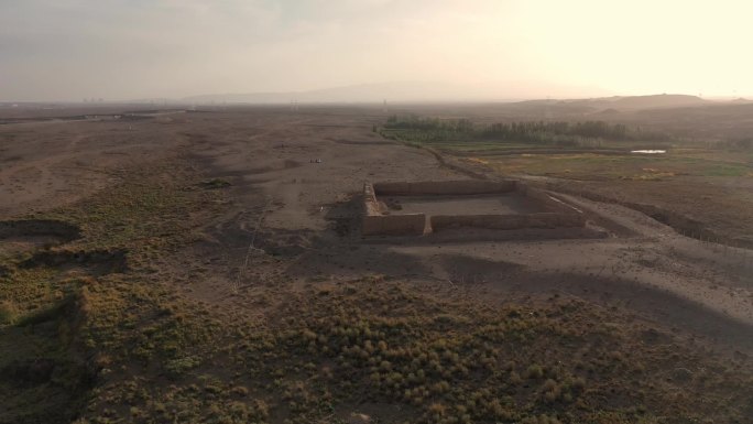 航拍明代古城遗址短视频素材