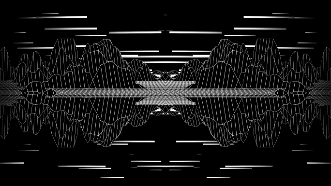 【4K时尚背景】黑白网格几何光线科技空间