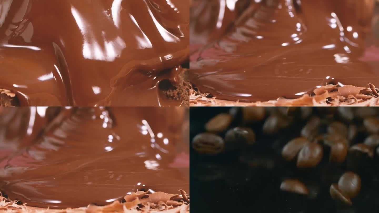 咖啡豆巧克力融化