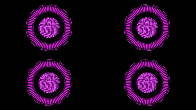 4K高科技指纹启动按钮通道视频紫色3