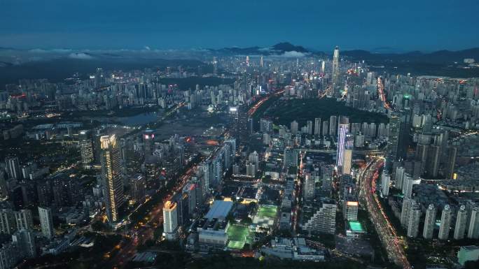 深圳福田区夜景航拍