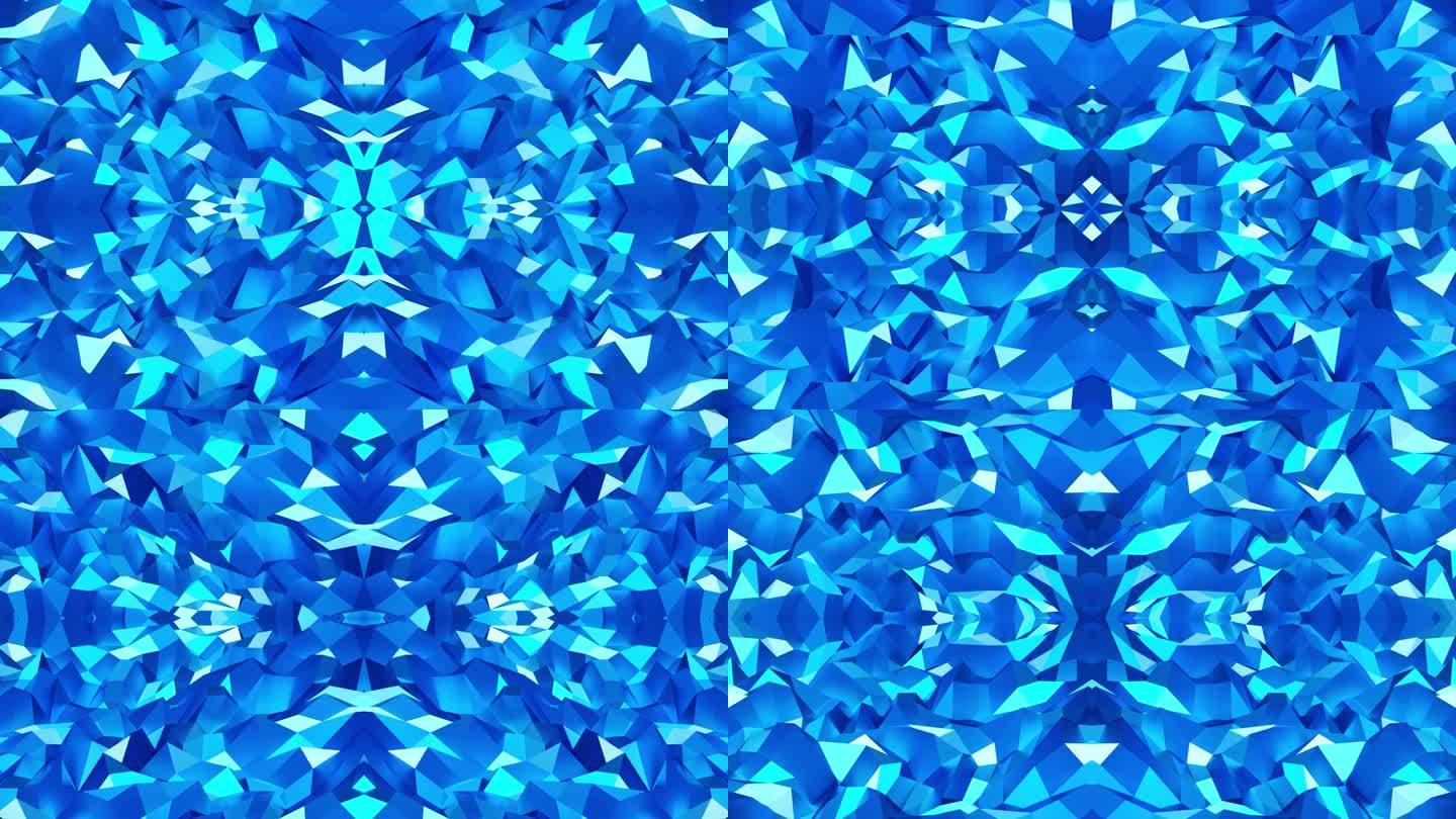 【4K时尚背景】冰蓝空间意象几何图形艺术