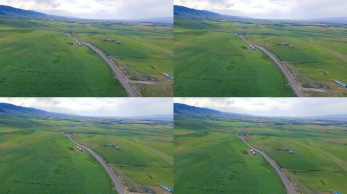 无人机拍摄草原上升画面
